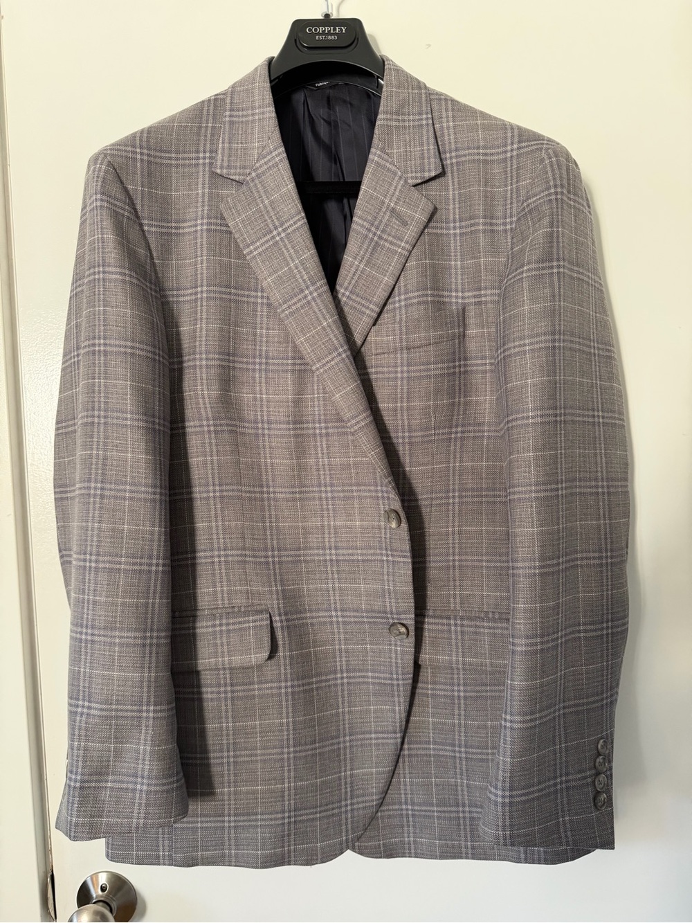 Men's Gray Plaid Sport Coat - Tailored Checked Blazer